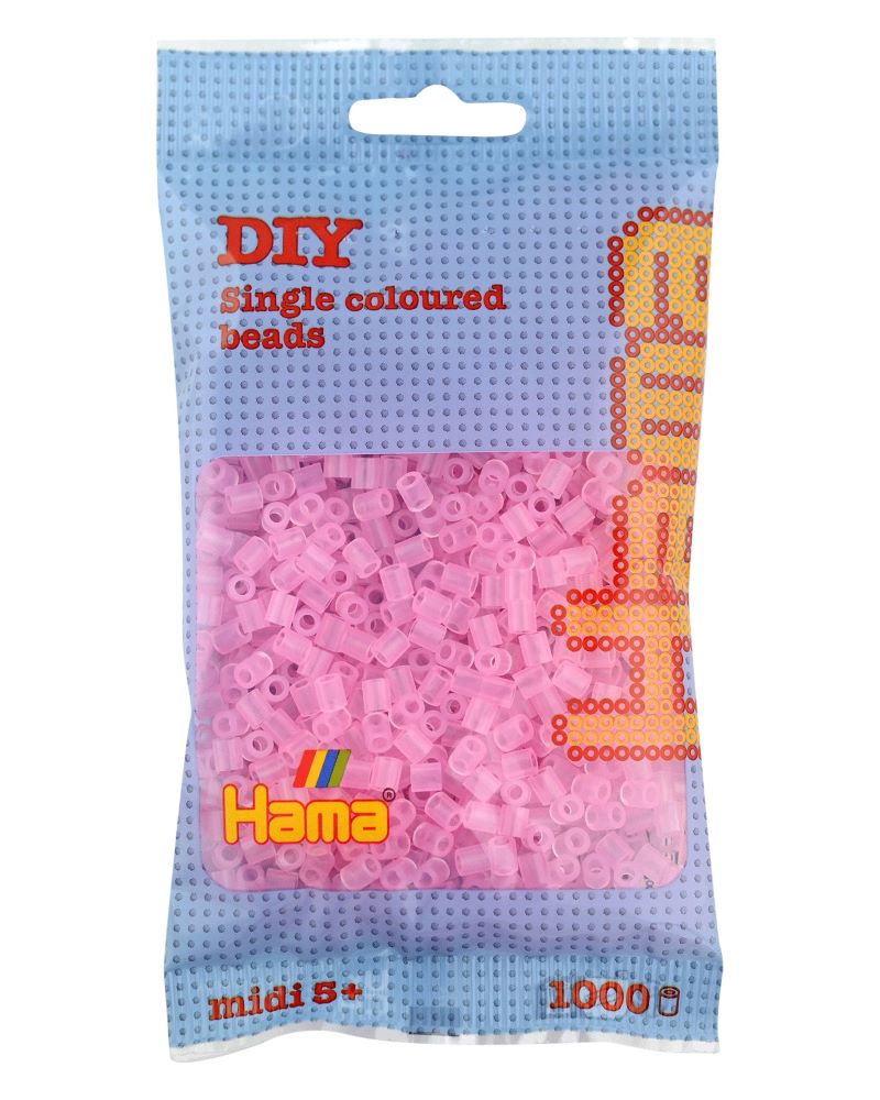 Hama Perlenbeutel transparent, pink 1000 Stück