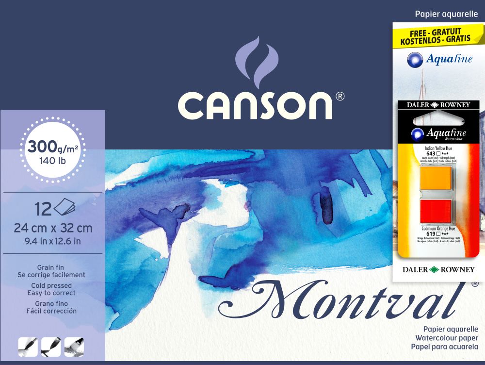 Canson Montval Aquarellpapier, 12 Blatt