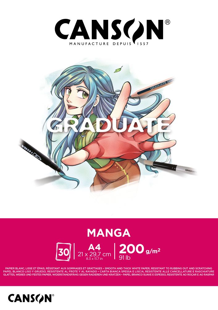 Canson Graduate Mangapapier Block, A4, 30 Blatt