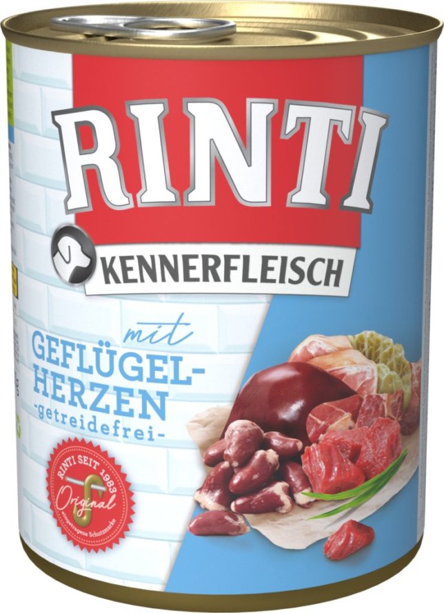 Rinti Kennerfleisch mit Geflügelherzen, 800 g Dose