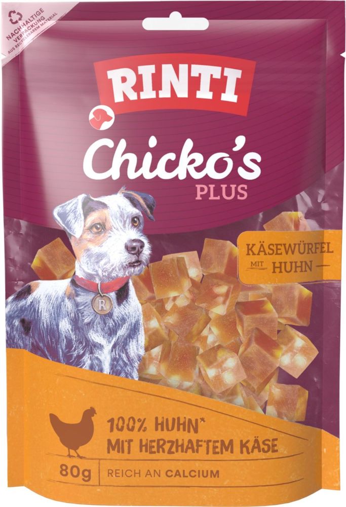 Rinti Chicko Plus Käsewürfel mit Huhn 80g