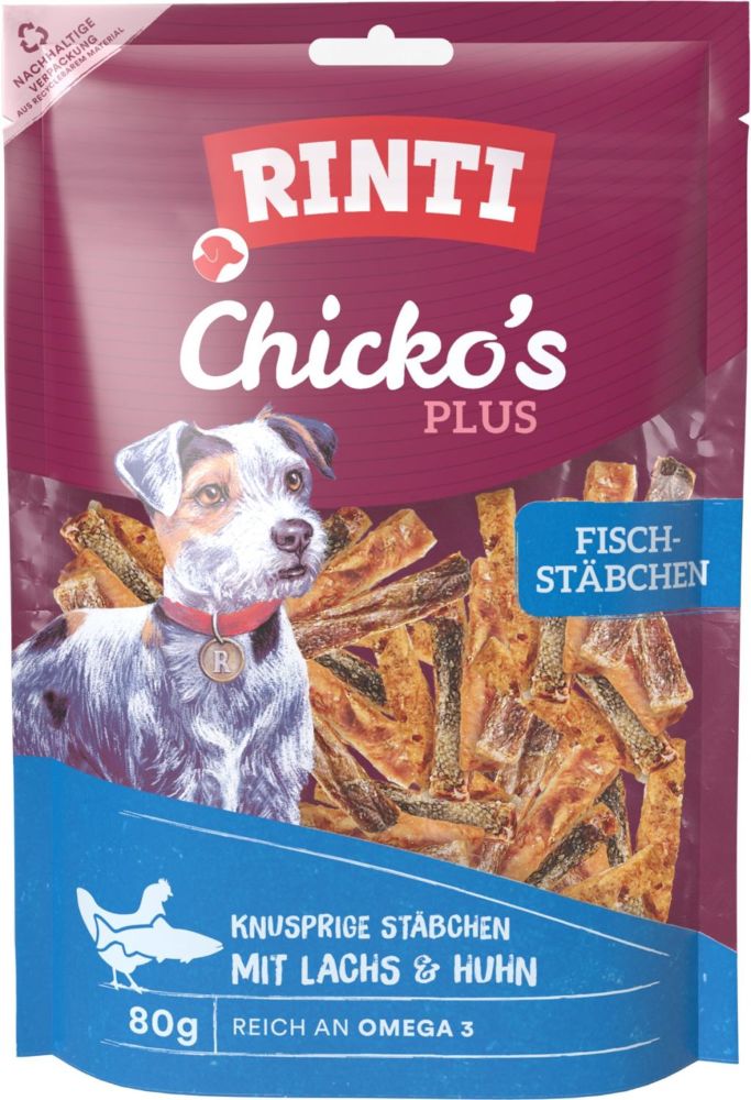 Rinti Chicko Plus Fischstächen mit Lachs & Huhn 80g