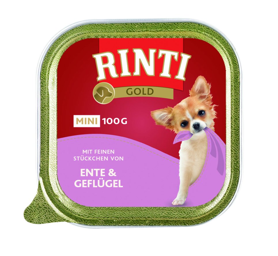 Rinti Gold mini Ente & Geflügel, 100 g Schale
