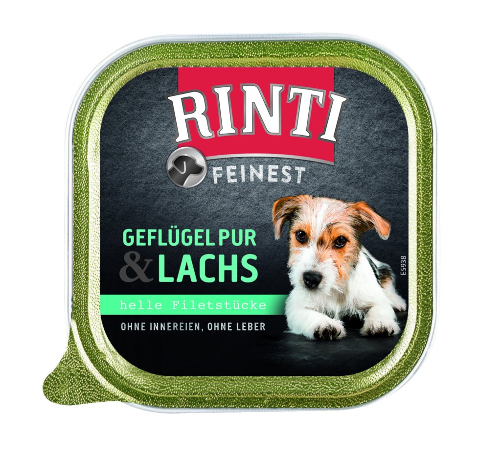 Rinti Feinest Geflügel pur & Lachs, 150 g Schale