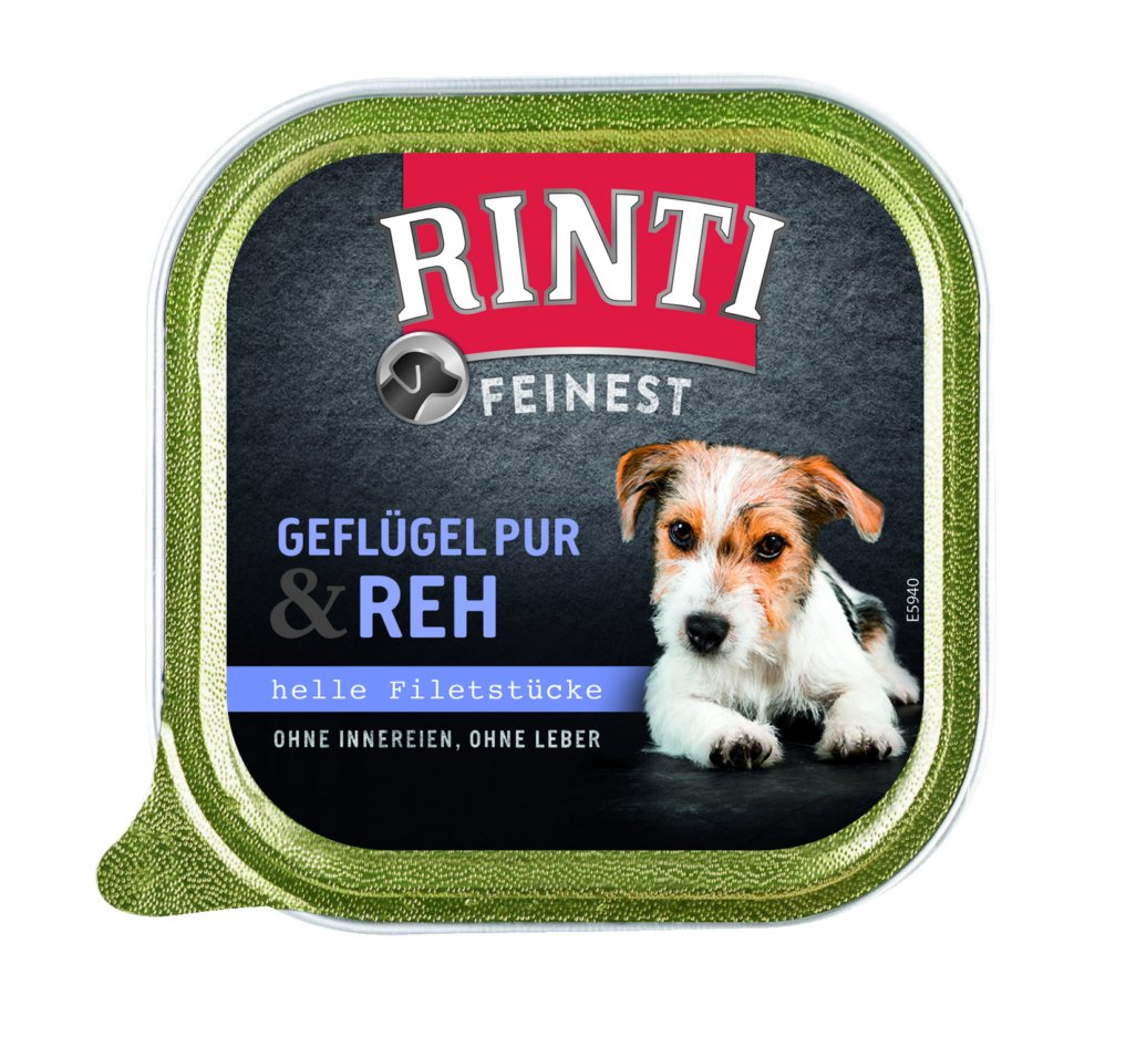 Rinti Feinest Geflügel pur & Reh, 150 g Schale