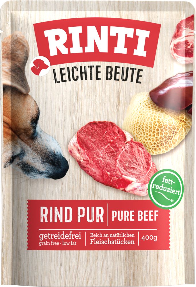 Rinti Hundefutter Leichte Beute, Rind pur, 400 g Beutel