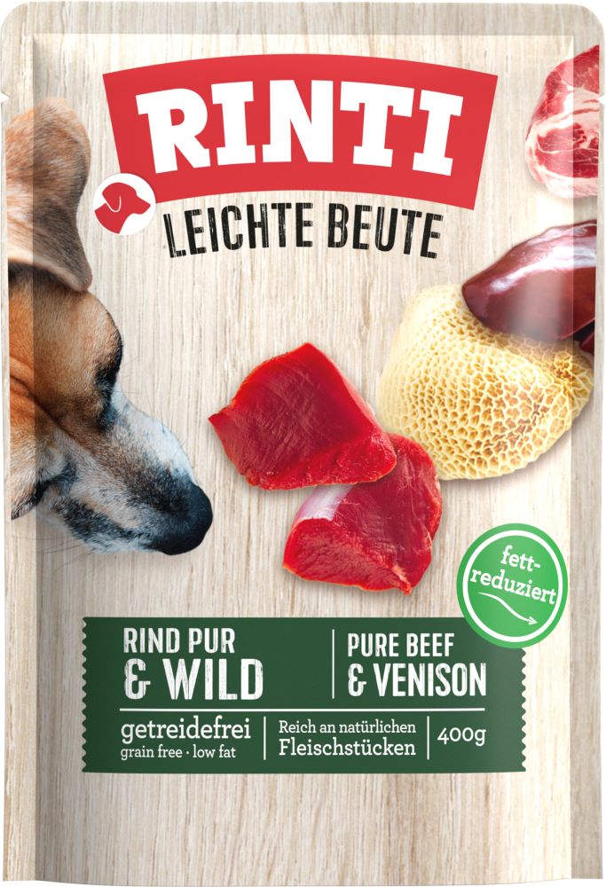 Rinti Leichte Beute Rind Pur + Wild, 400 g Frischebeutel