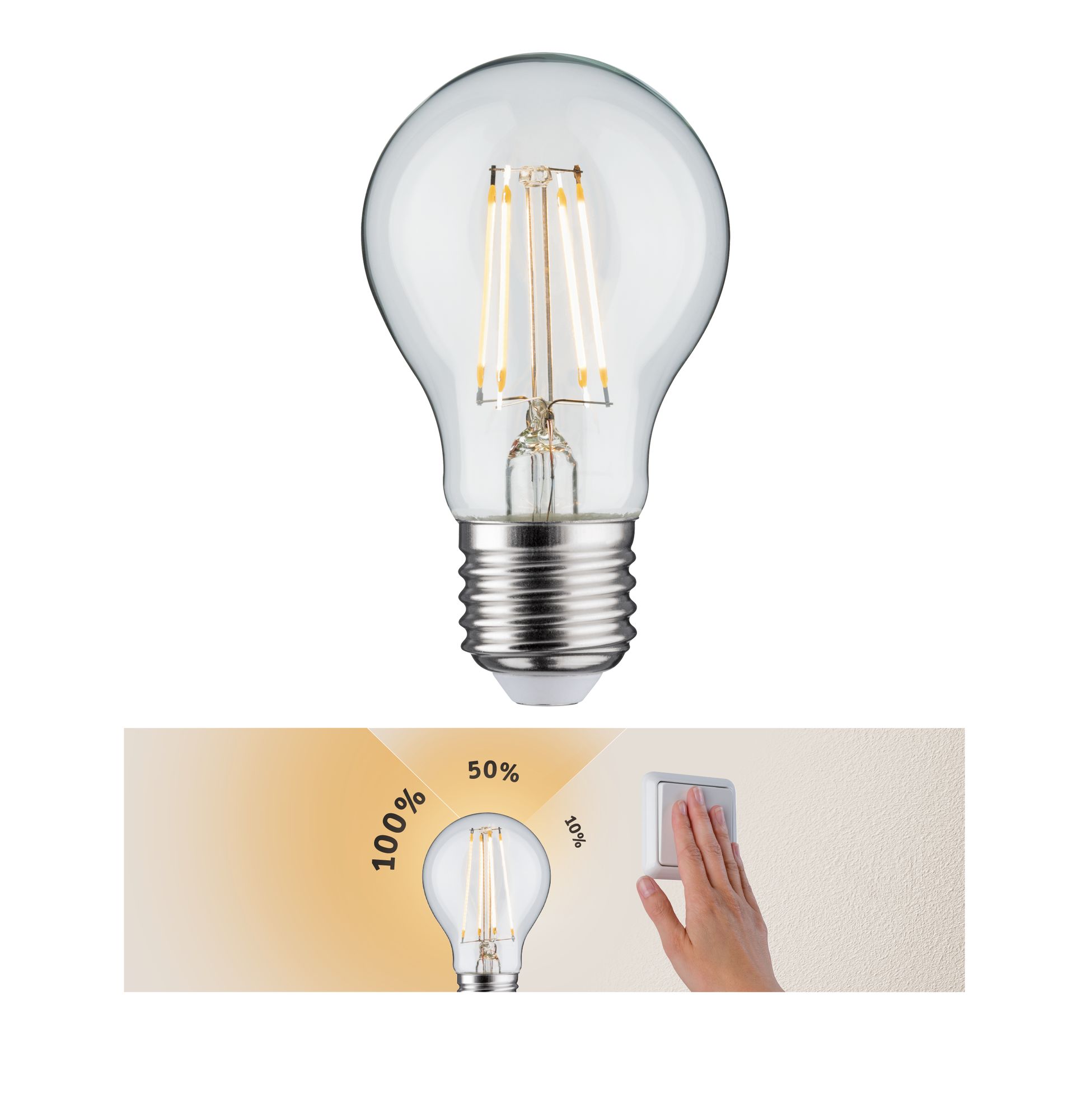 LED Birne 3-Step-Dim Filament dimmbar Klar