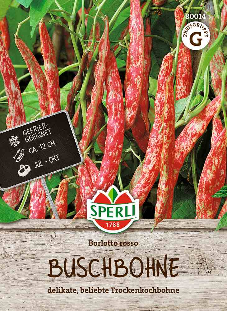 Buschbohne Borlotto rosso