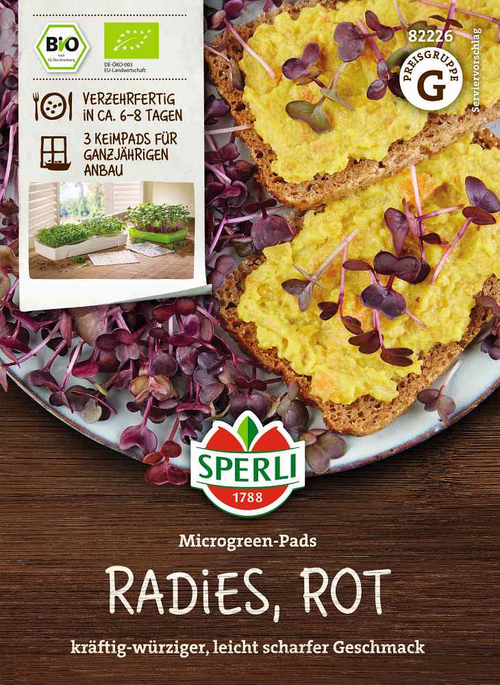 BIO Microgreen-Pads Radieschen, rot