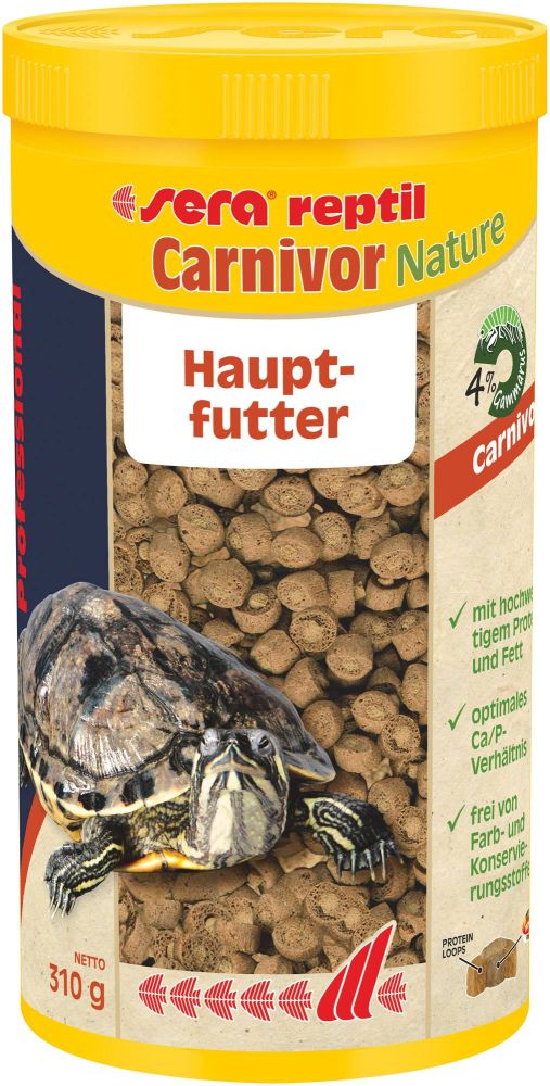 Sera Reptil Futter für Reptilien Carnivor Nature 310 g/1l
