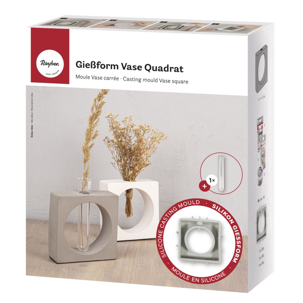 Silikon Gießform Vase quadrat