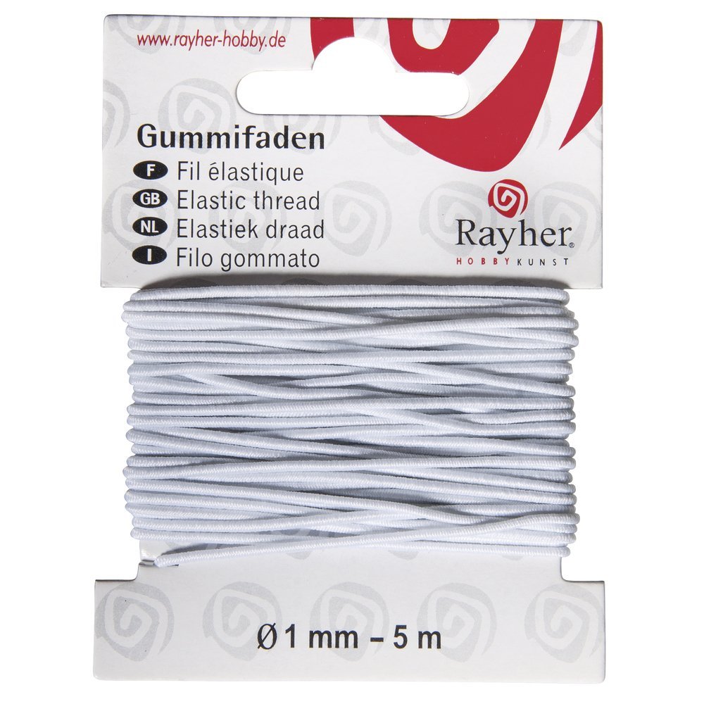 Gummifaden 5m weiß