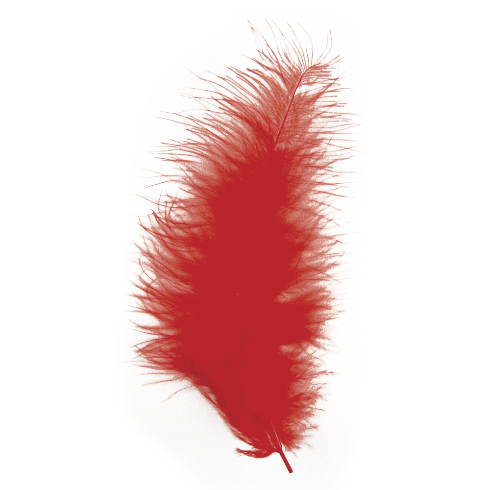 Flauschfeder rot 10 – 15 cm