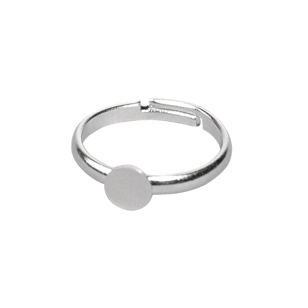 Ringschiene platin mit Platte, 6 mm ø
