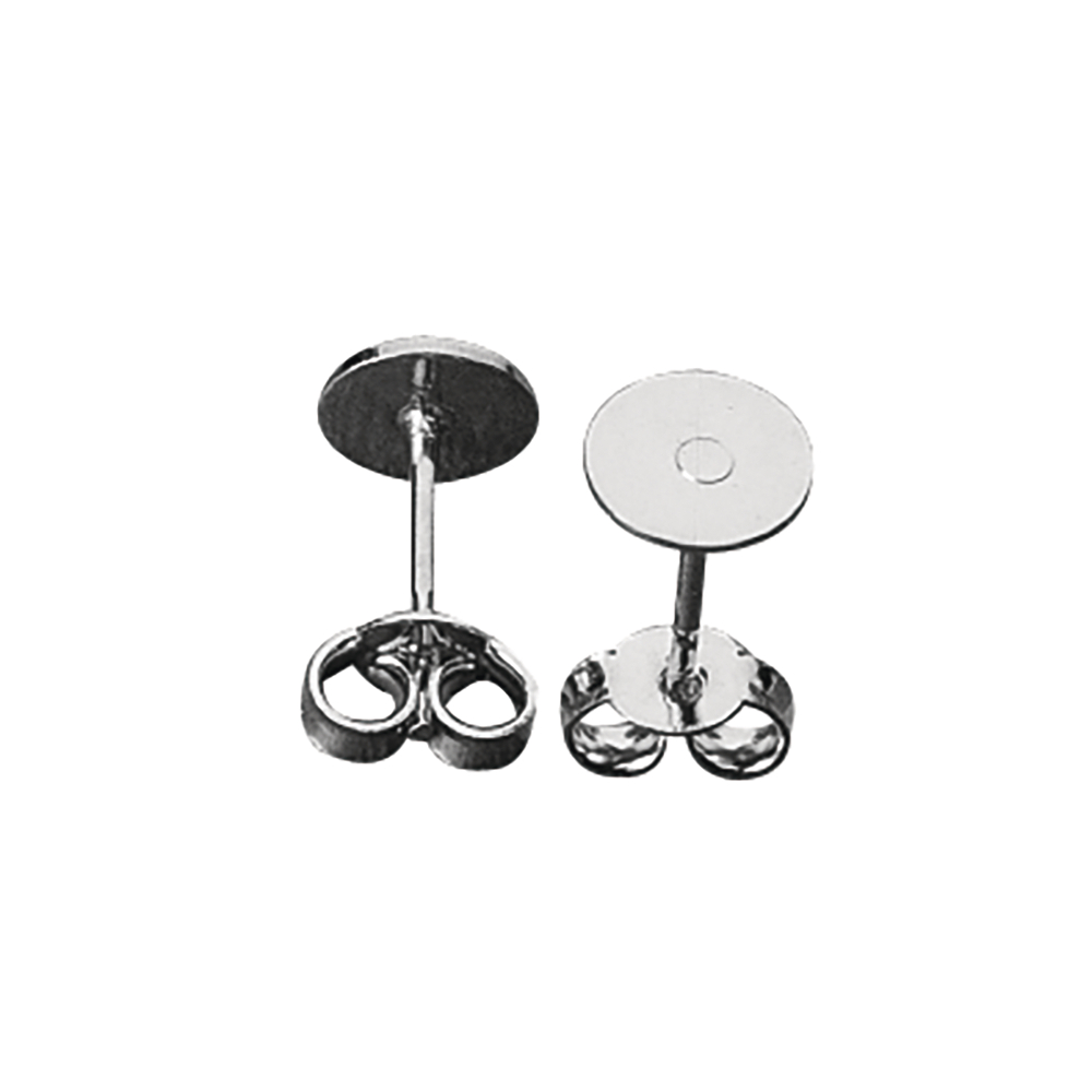 Ohrstecker mit Platine, 6 mm ø, platin