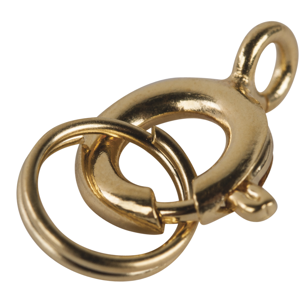 Federringe m.Spaltring, 7 mm ø gold