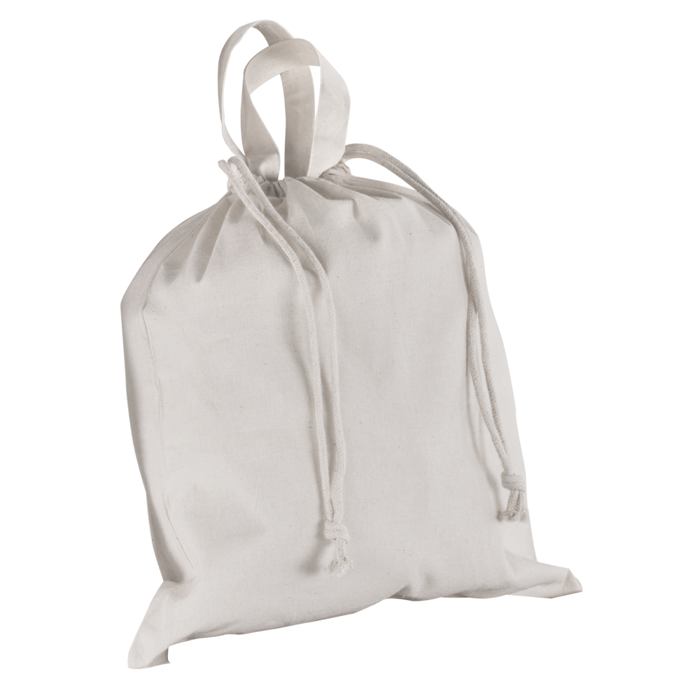 Baumwoll-Tasche mit Kordelzug, unbedruckt weiß