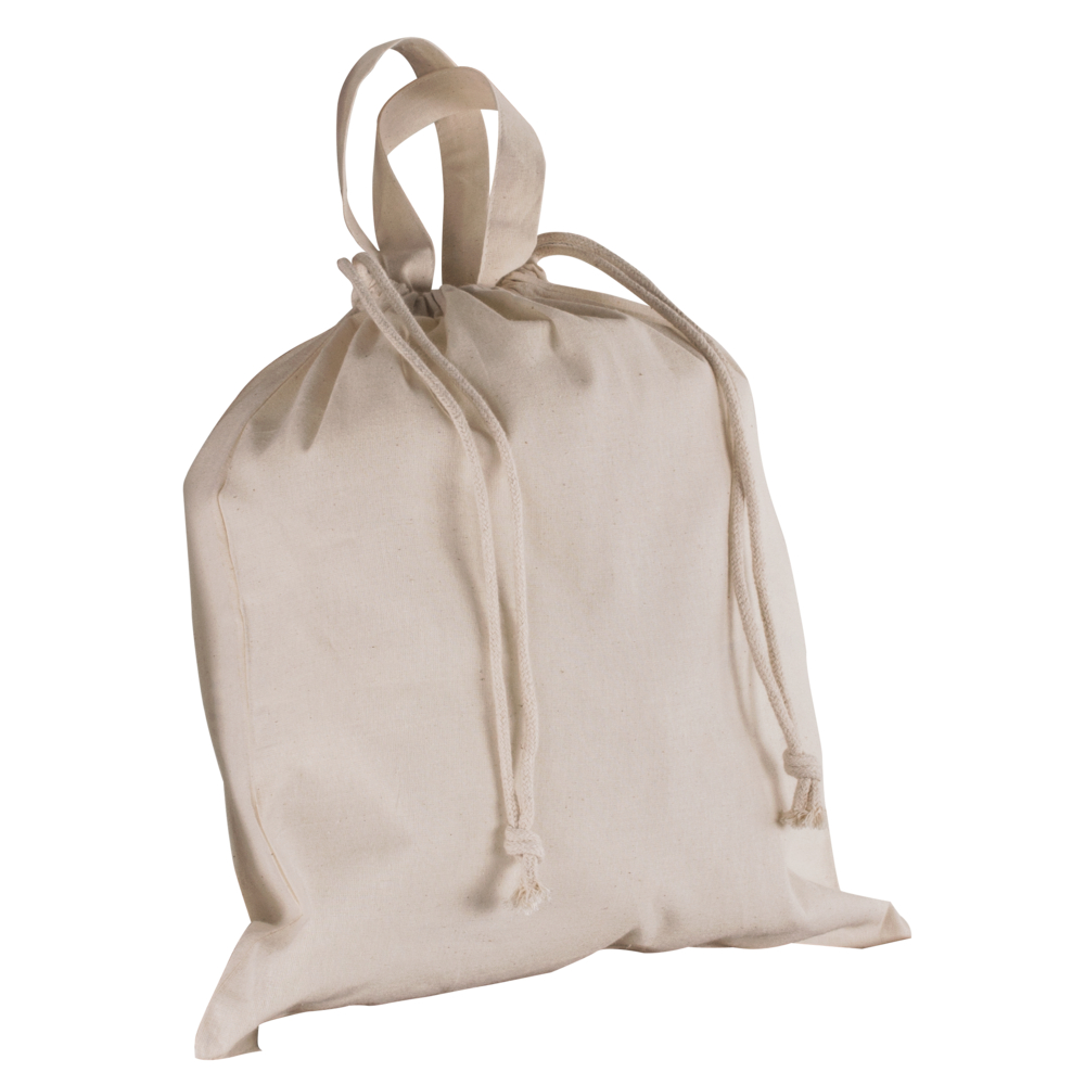 Baumwoll-Tasche mit Kordelzug, unbedruckt natur