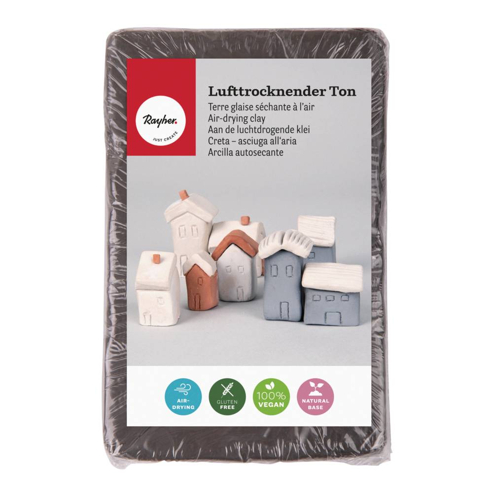 Rayher Luftgetrockneter Ton, grau 1,0 kg