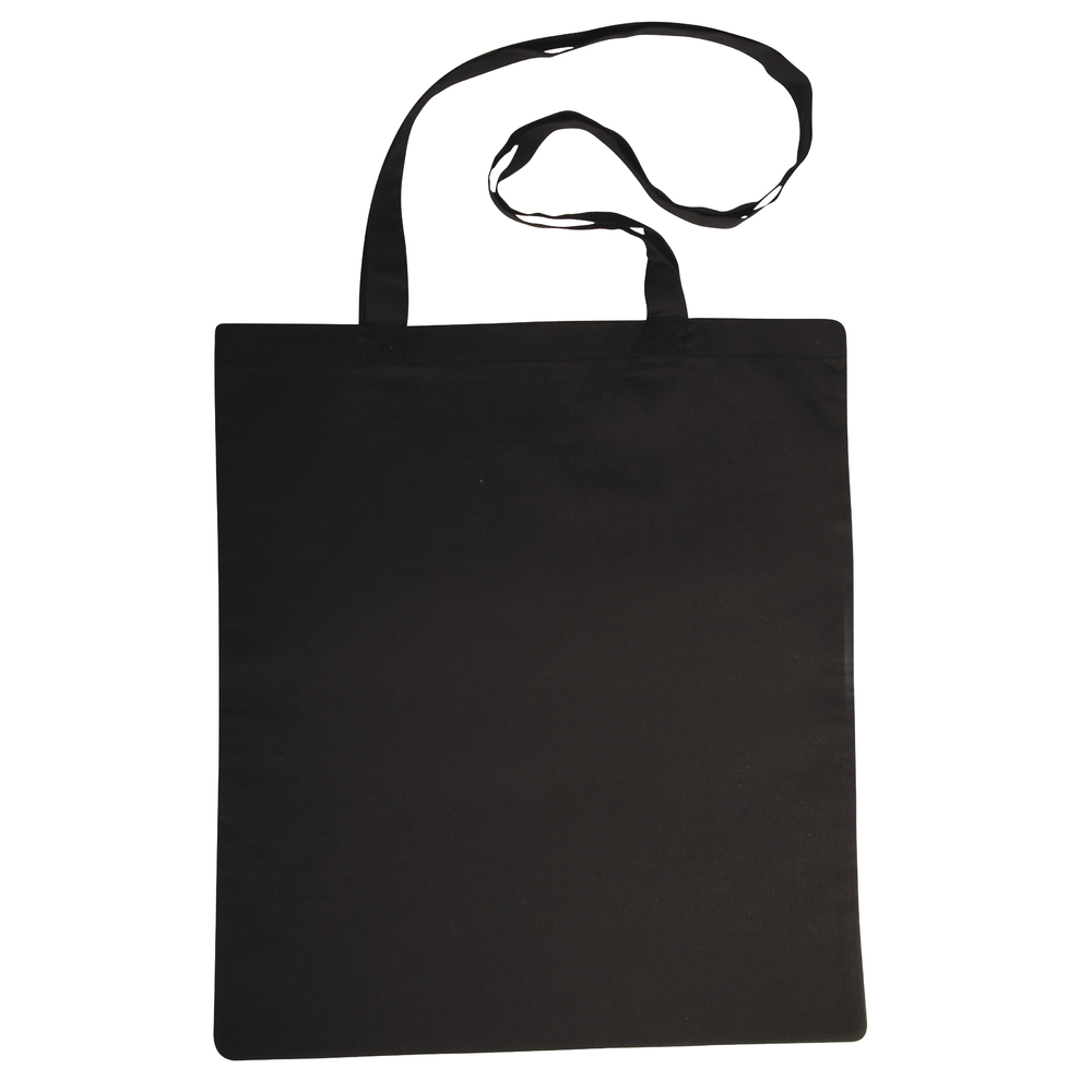 Baumwoll-Tasche mit langen Henkeln, schwarz