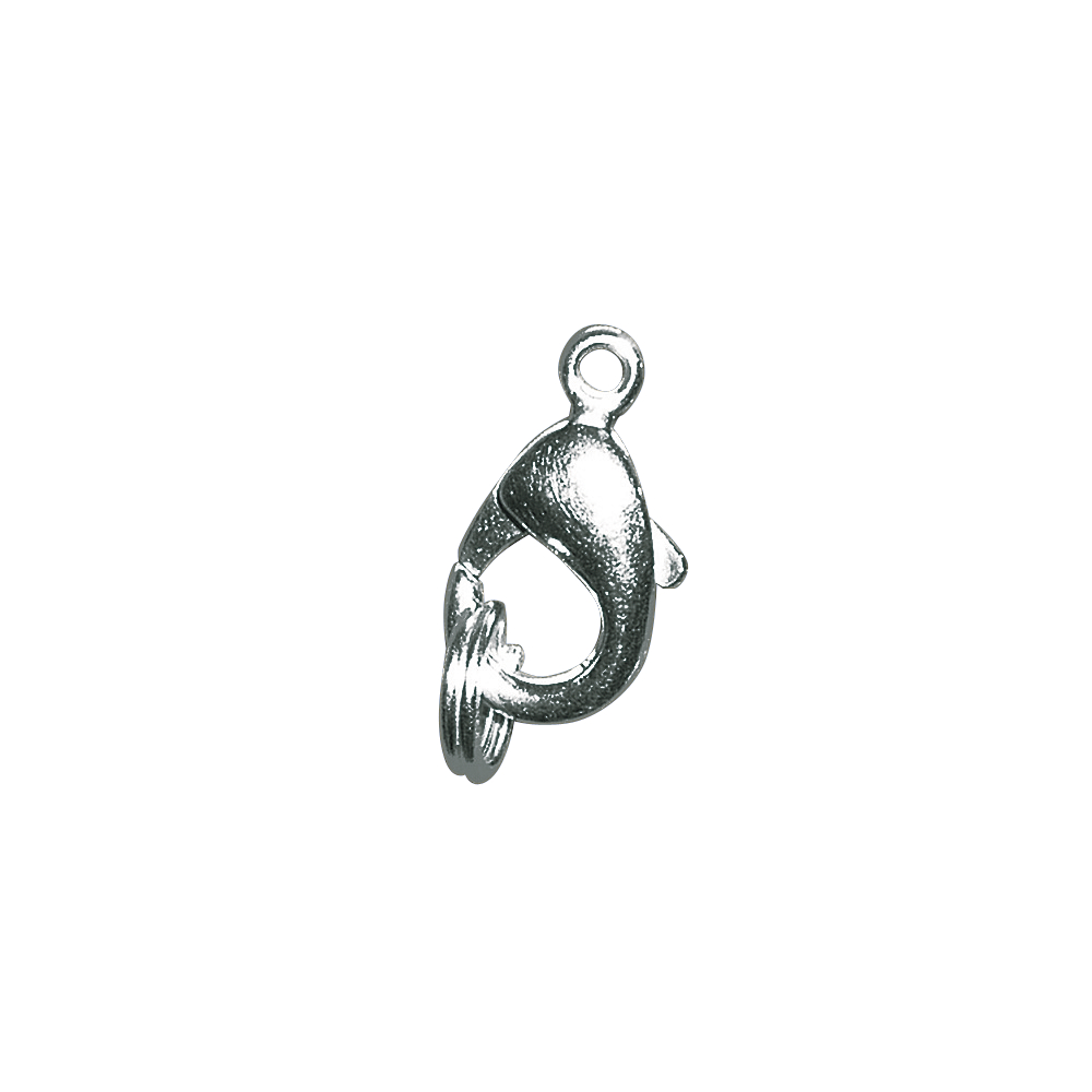 Karabiner-Schließe mit Ring, silber