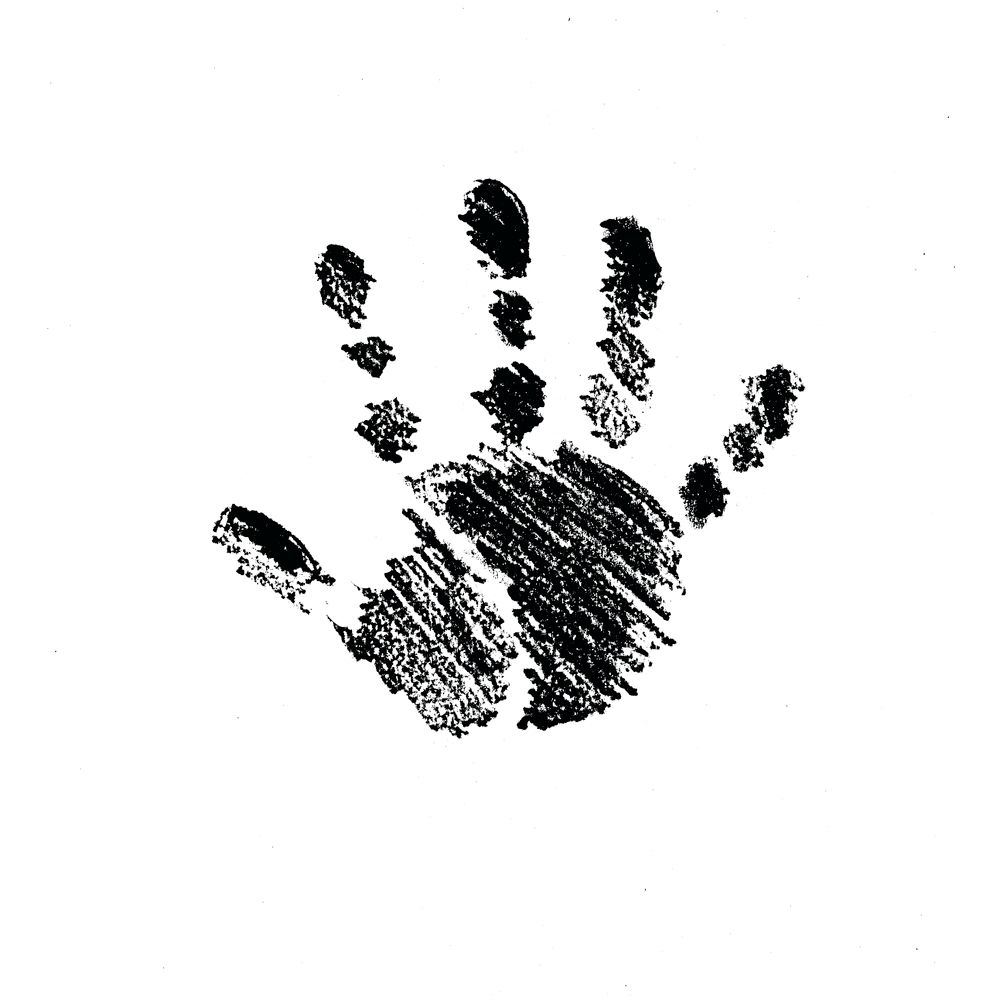 Stempel Hand links, 3,2 cm