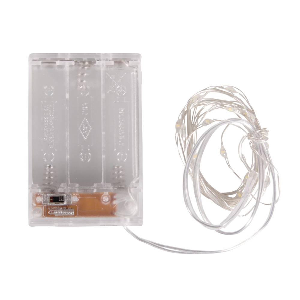 Rayher Mini LED Lichterkette mit Draht lichtgelb