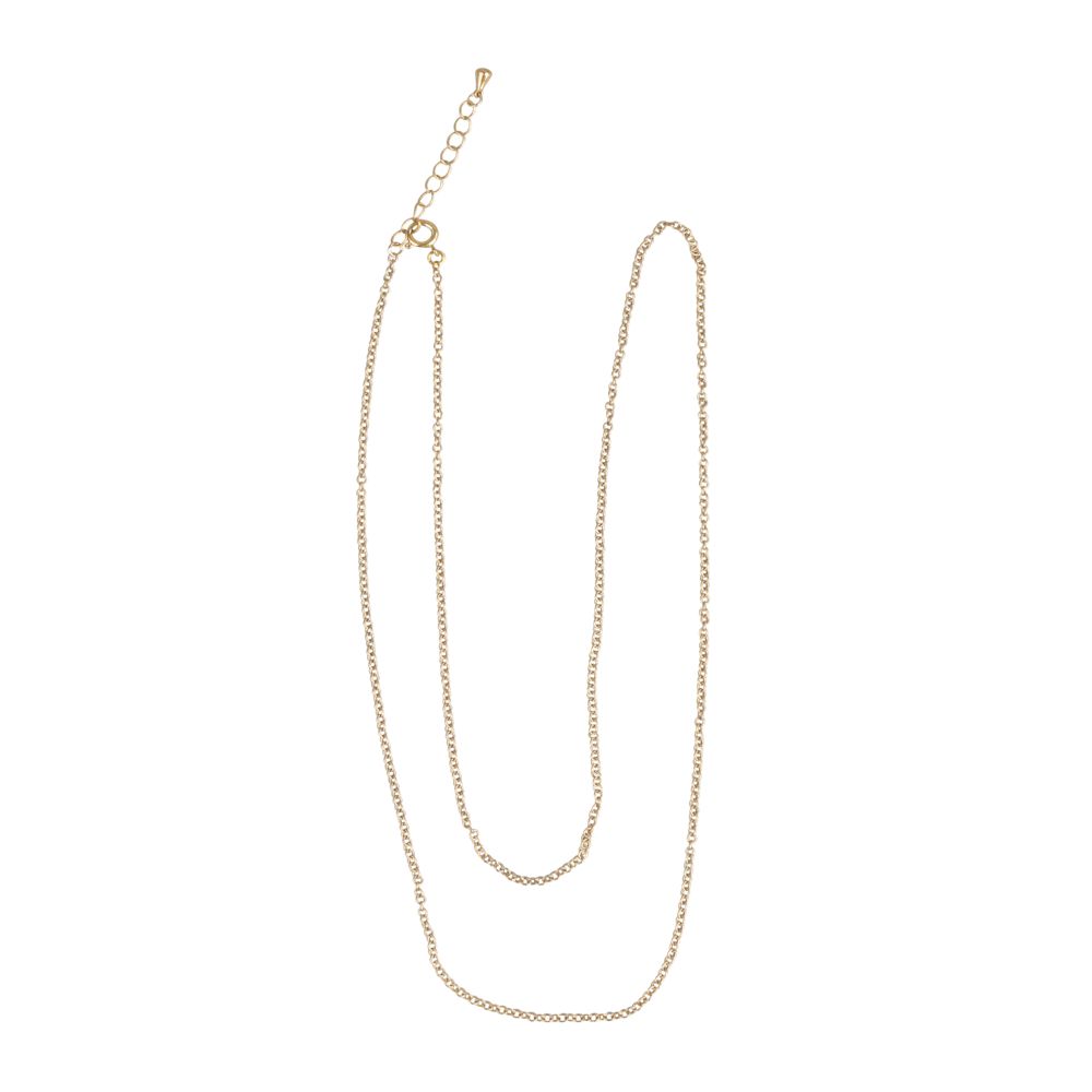 Metall Gliederkette mit Verschluss, 2 mm ø, gold