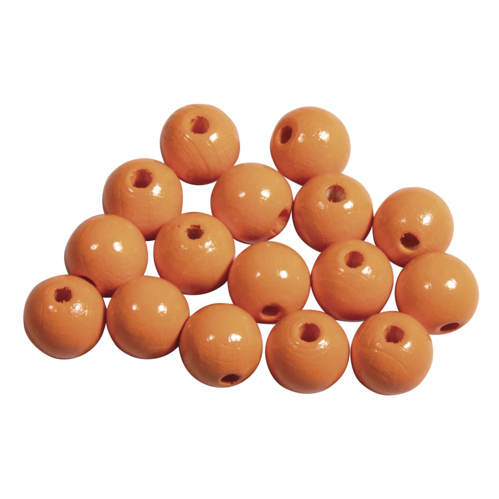 Holzperlen FSC 100%, poliert, 10mm ø, orange