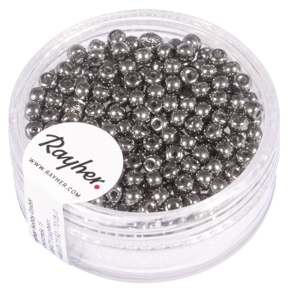 Rocailles, 3 mm ø, anthrazit