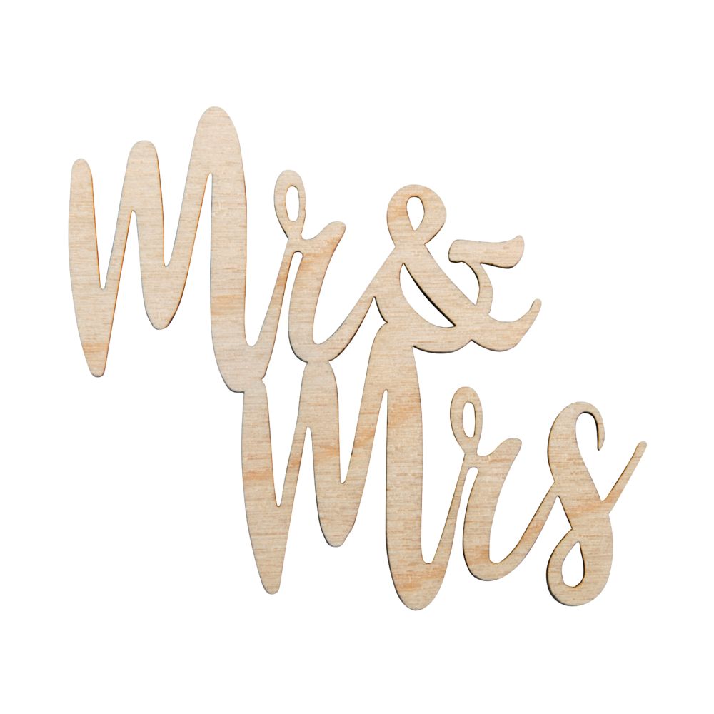 Holz Minischrift Mr. & Mrs.