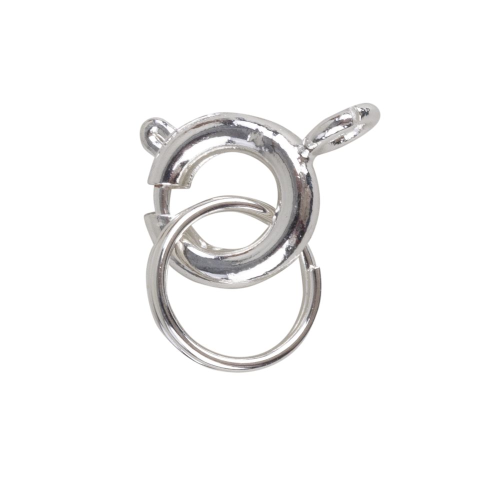 Federringe mit Spaltring, 7 mm ø silber