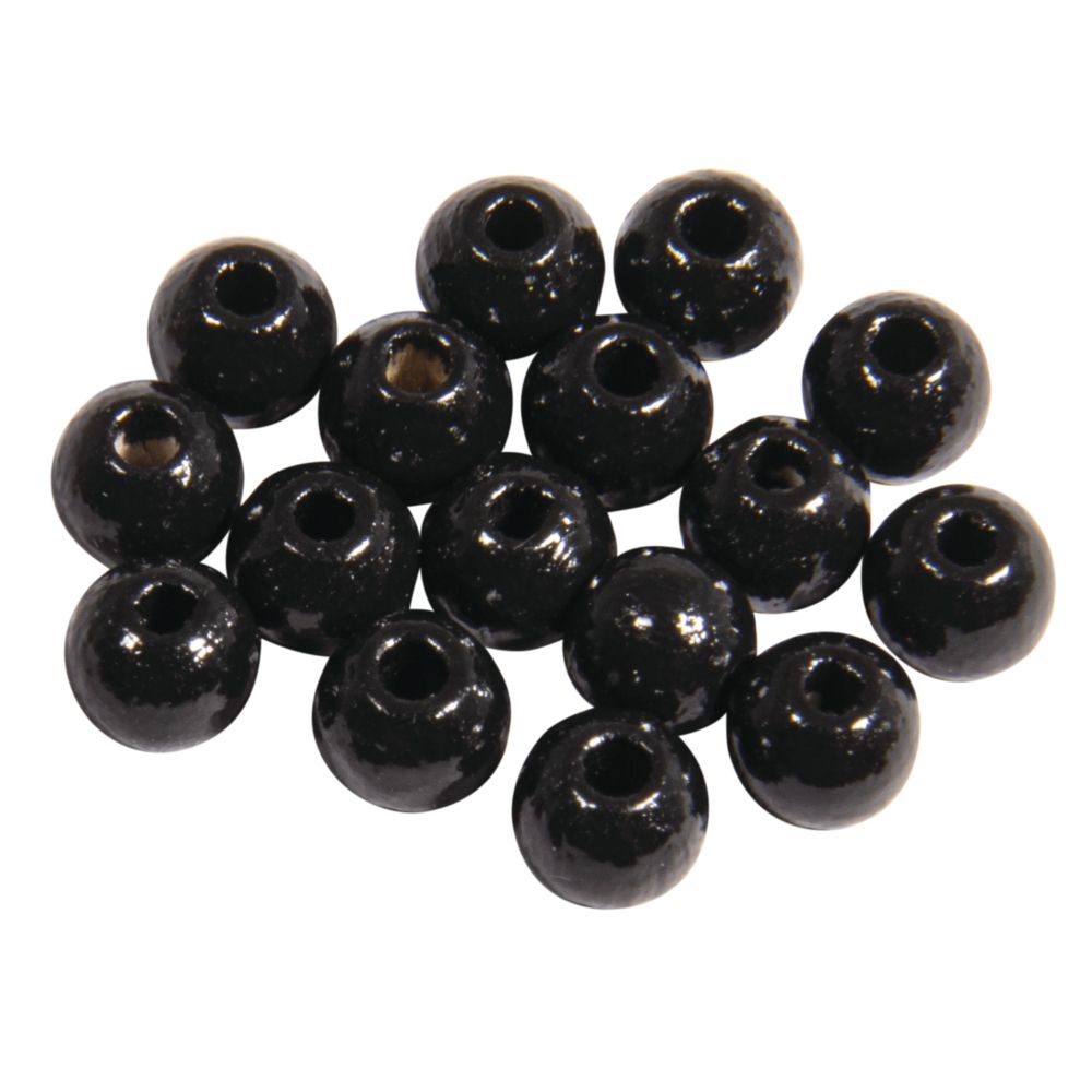 Holzperlen FSC 100%, poliert, 6mm ø, schwarz
