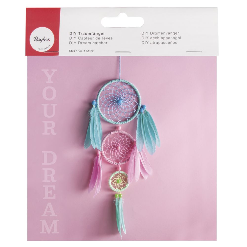 Bastelset DIY Traumfänger, bunt Pastell