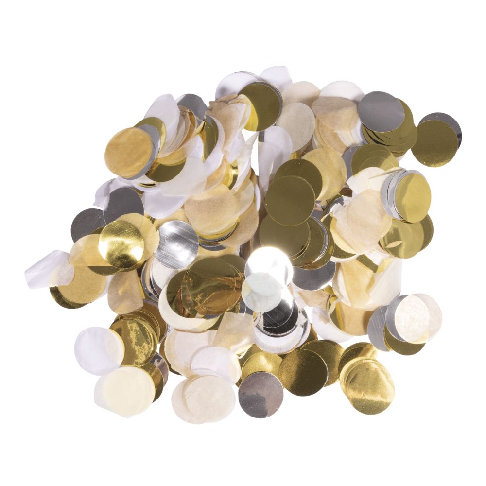 Konfetti silber, gold, weiß und creme