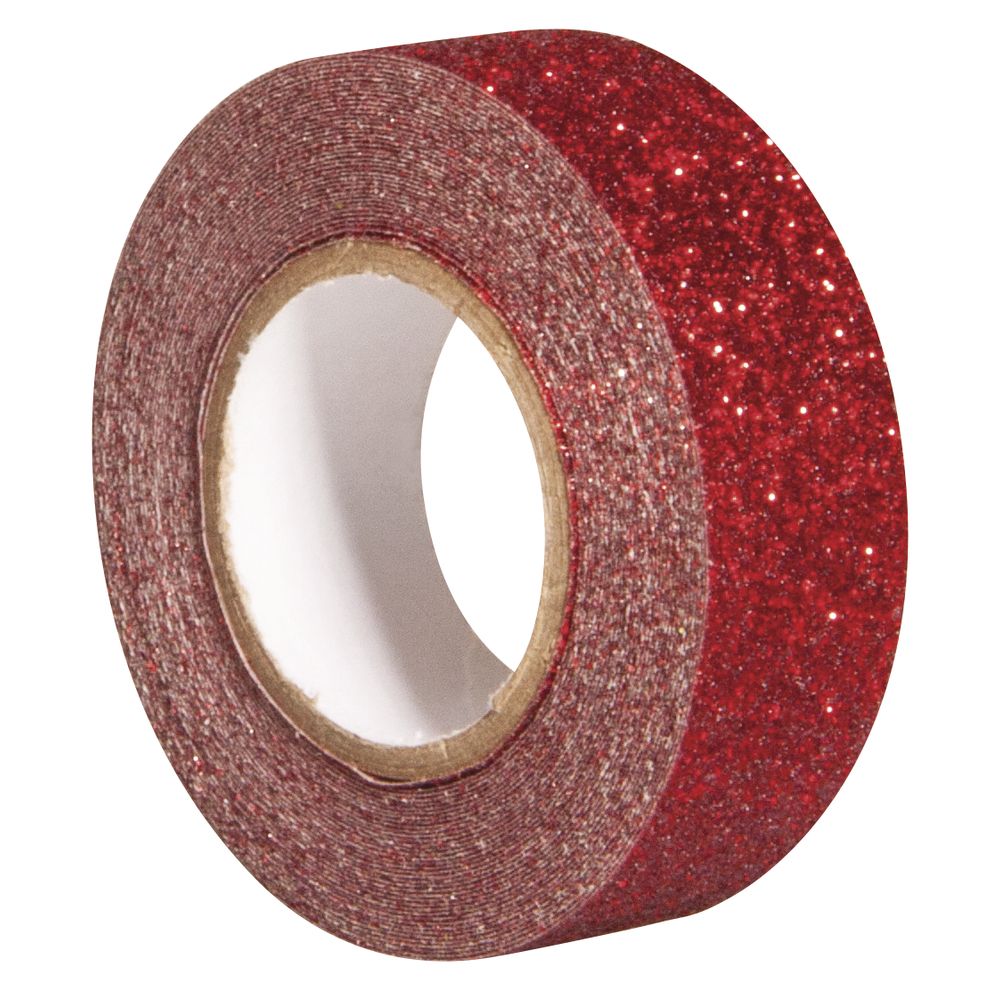 Glitter Tape, klassikrot, 15 mm x 5 m
