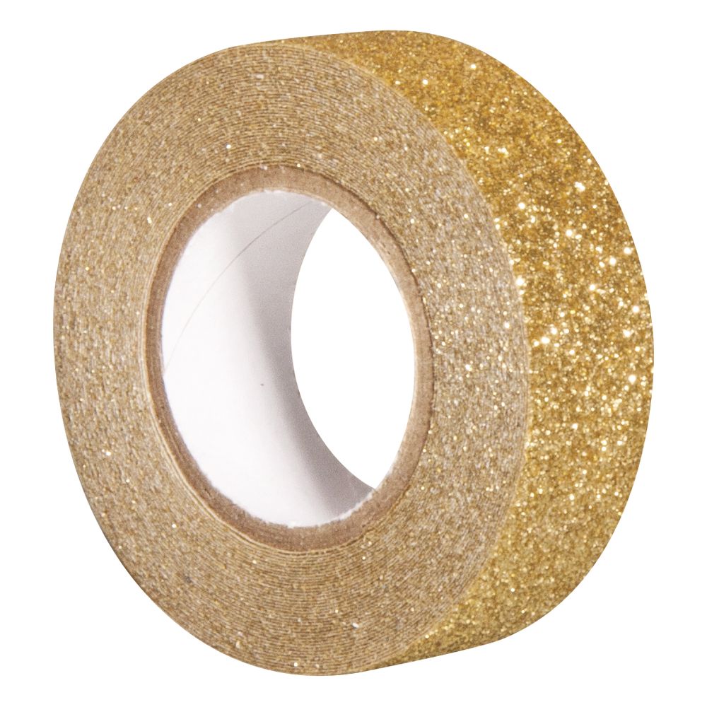 Glitter Tape, gold, 15 mm x 5 m
