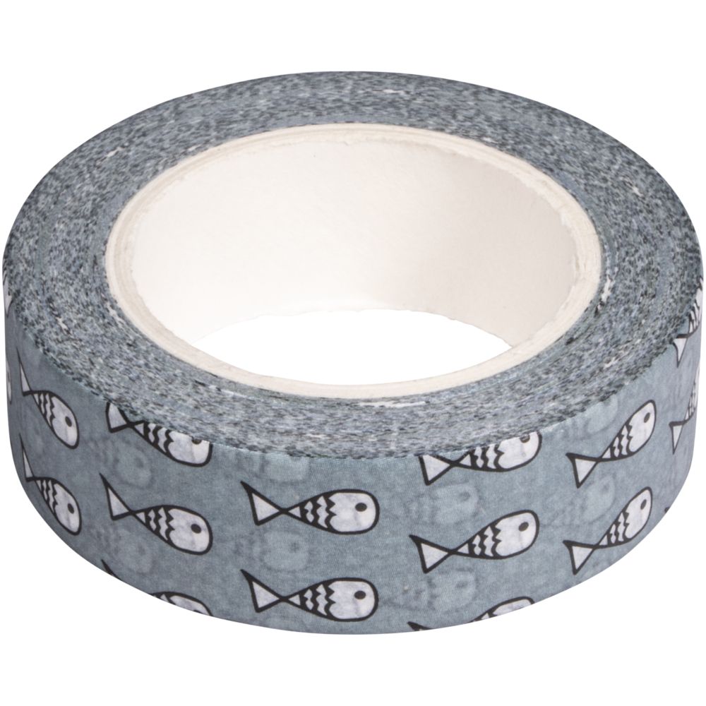 Washi Tape Fische, Rolle 15 m