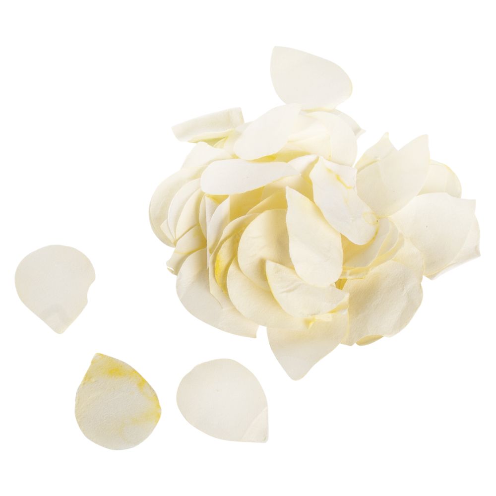 Papier-Blütenblätter, 2,5 cm ø, creme