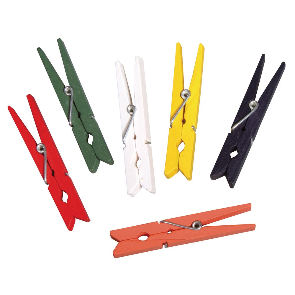 Holz-Wäscheklammern, bunt 72 mm