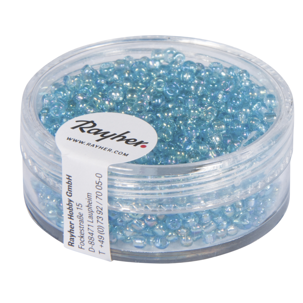 Rocailles, 2 mm ø, transparent gelüstert türkis
