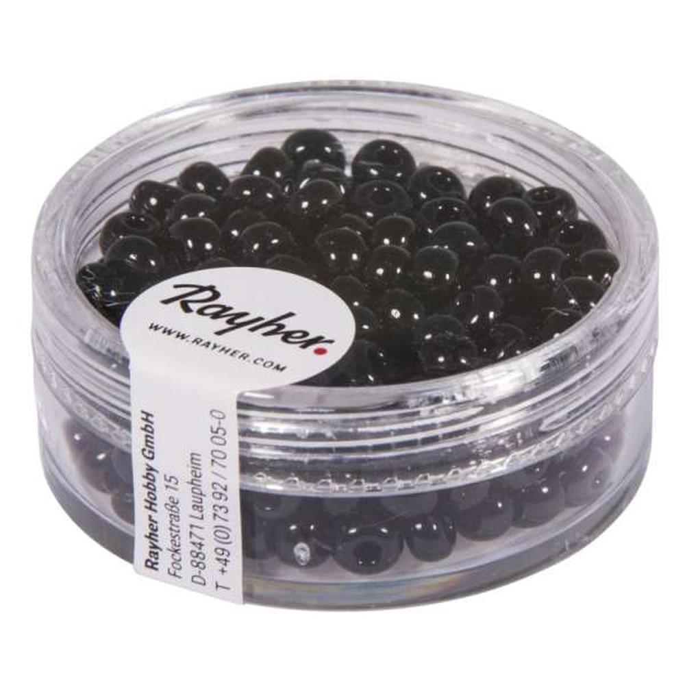 Indianer-Perlen, 4,5 mm ø, schwarz