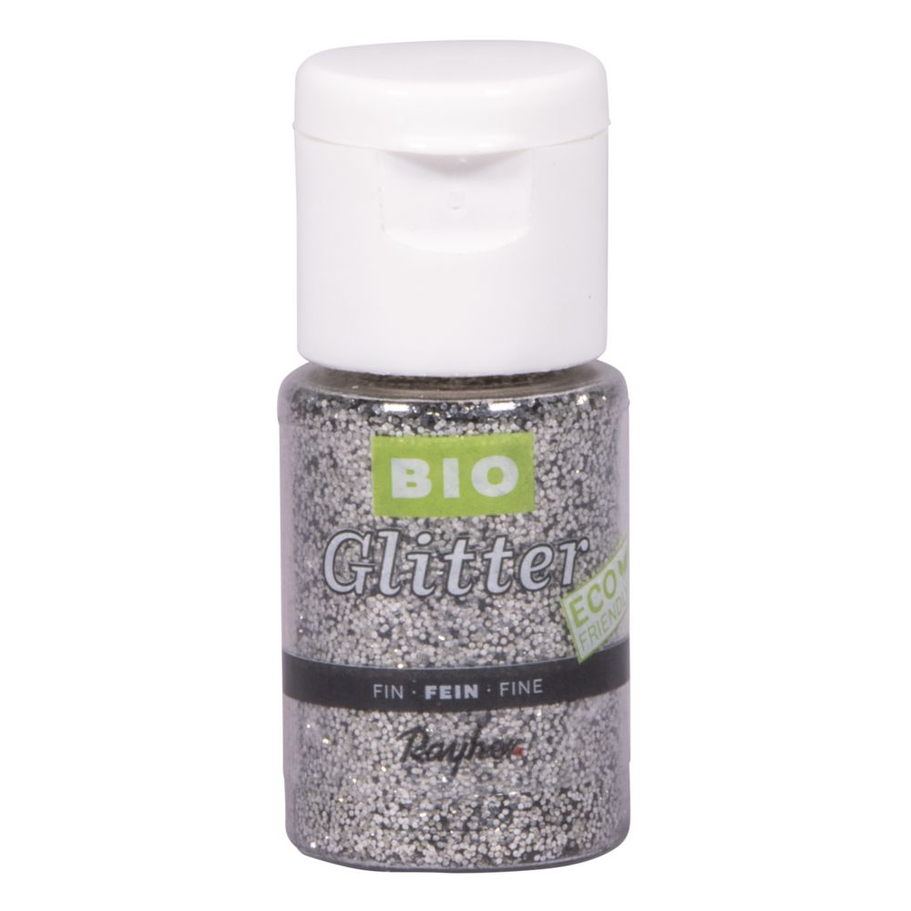 Bio-Glitter Eco friendly, fein brillant silber