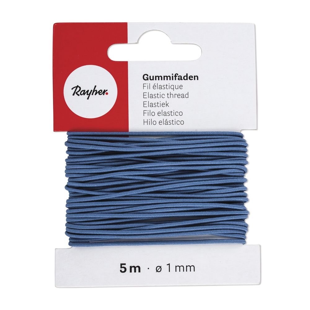 Rayher Gummifaden, 1mm ø, mittelblau