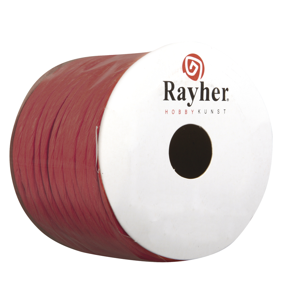 Papierkordel und Draht, rot, Rolle 25 m