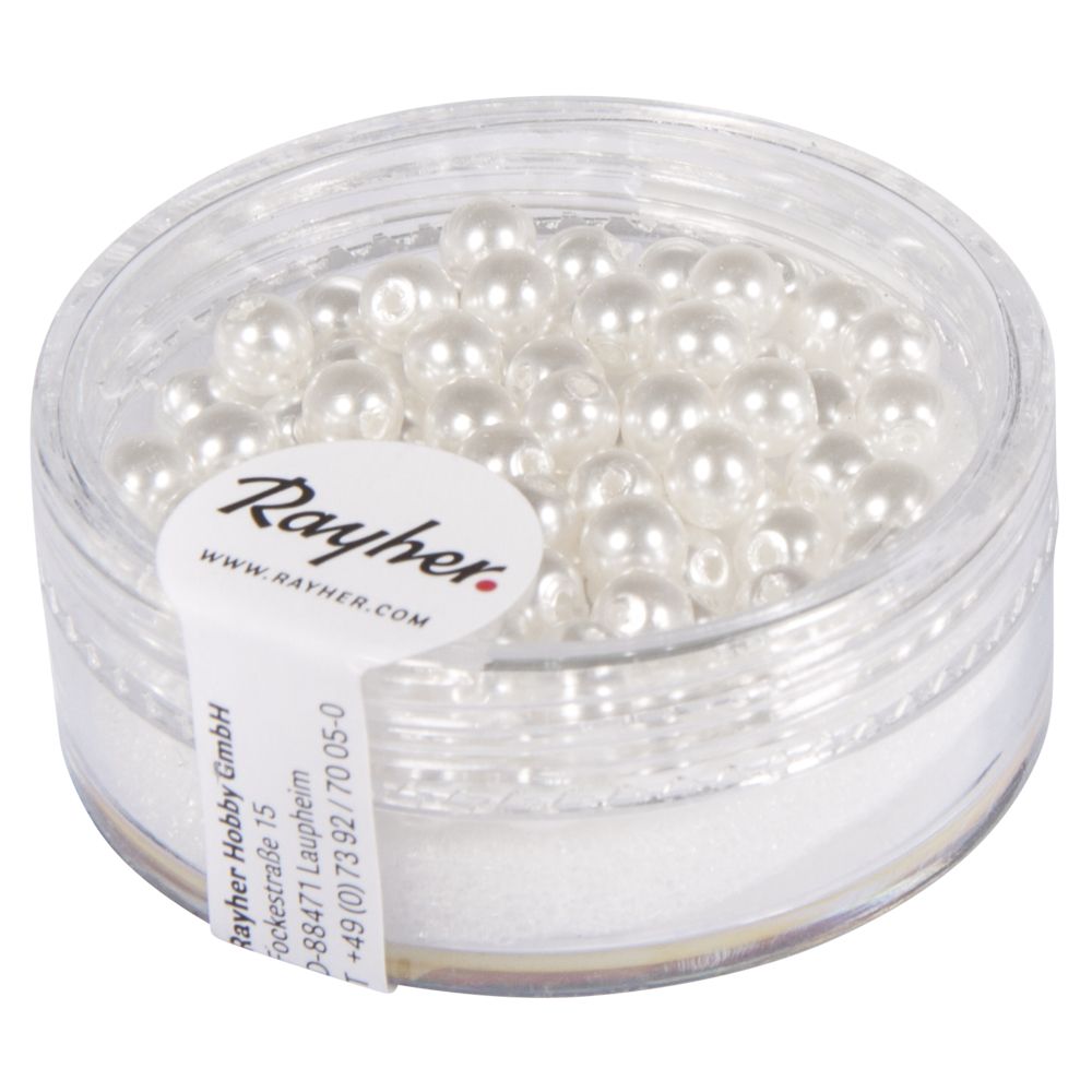 Renaissance Glaswachsperlen, 4 mm ø, schneeweiß