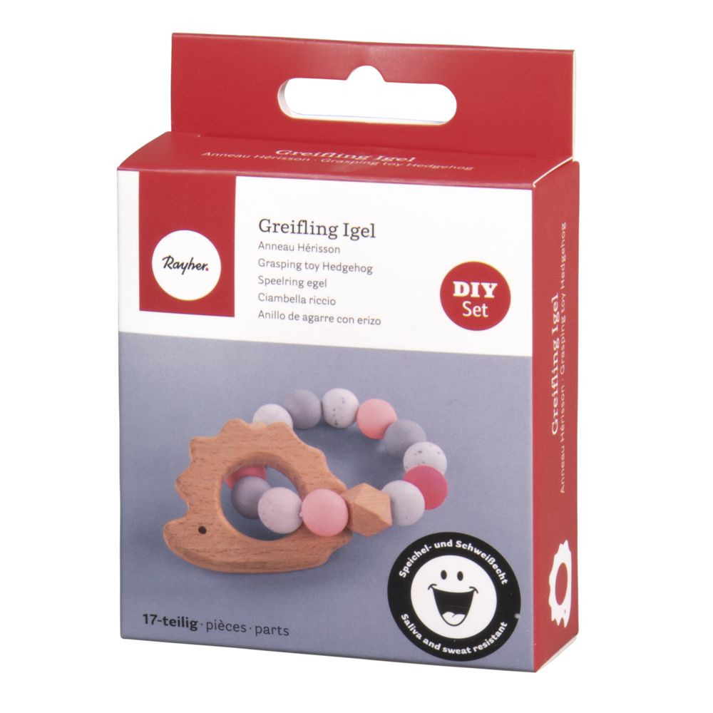 Bastelset Greifling Igel rosa