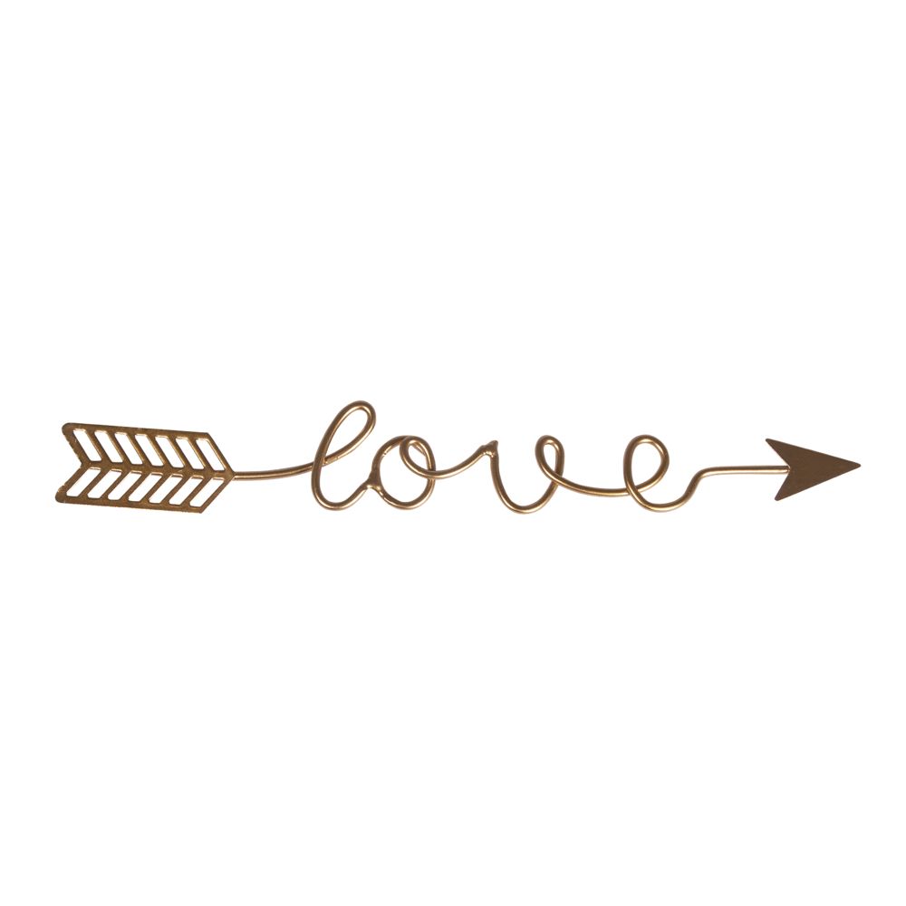 Metalldeko Schriftzug love, gold