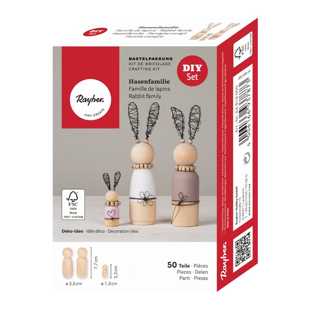 Bastelpackung Hasenfamilie